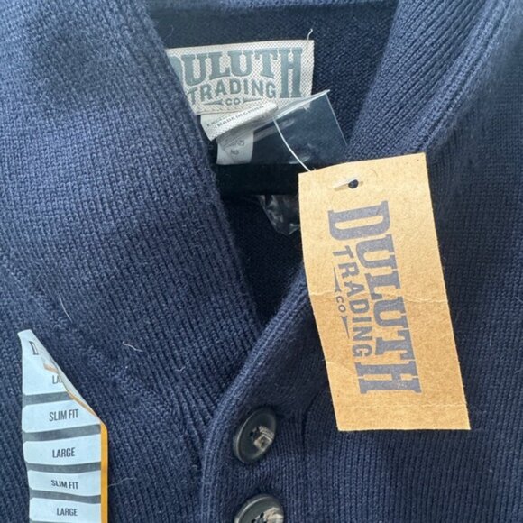 Duluth Trading Men’s Torpedoman’s Wool Shawl Collar Sweater - Picture 2 of 5